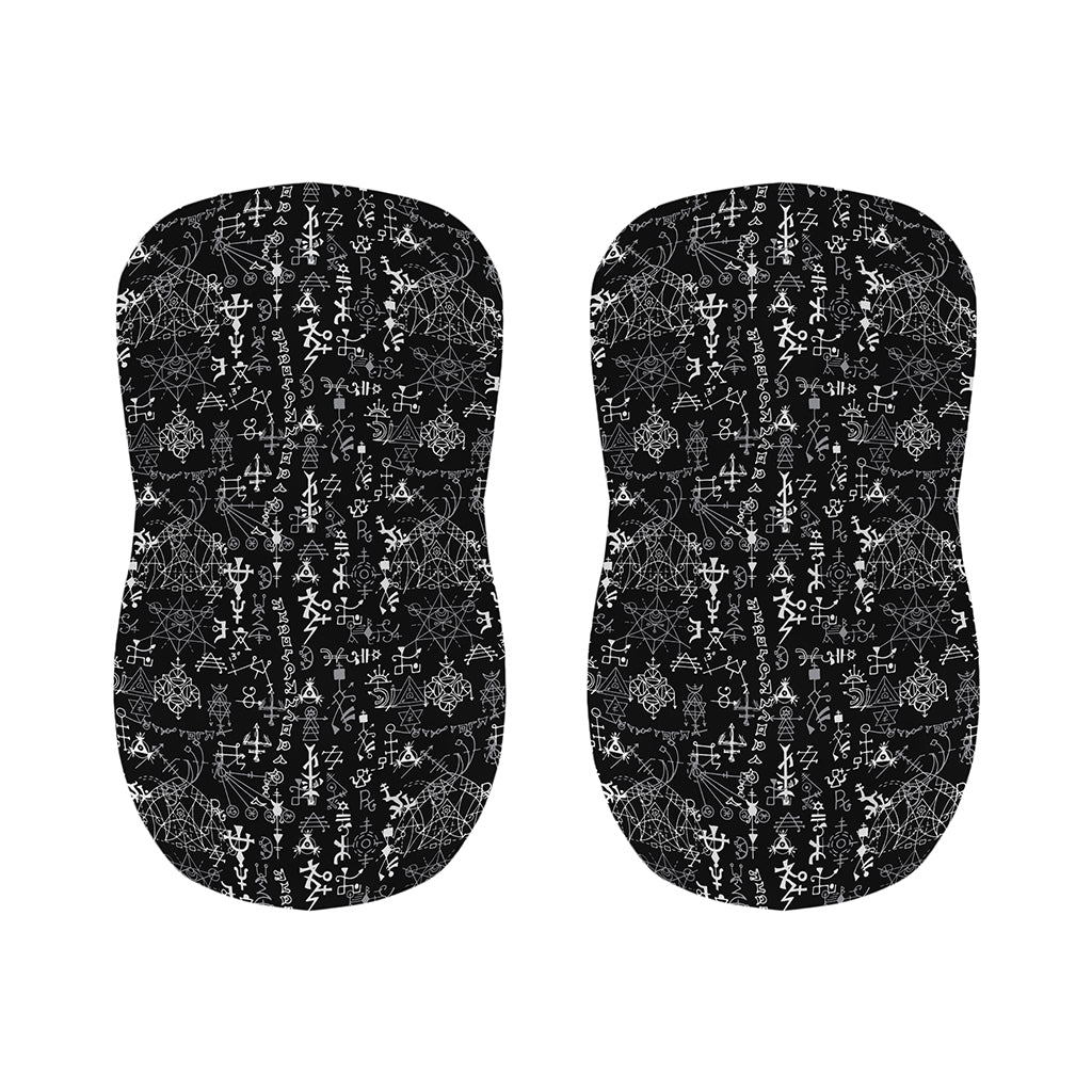 Black And White Mystic Wicca Print Bar Stool Covers