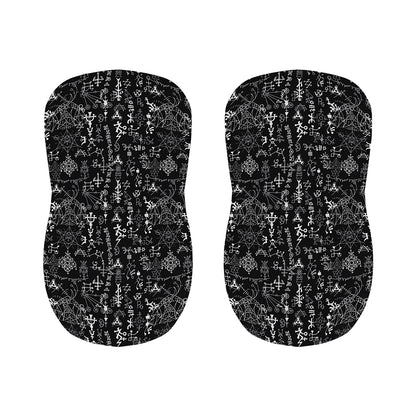 Black And White Mystic Wicca Print Bar Stool Covers