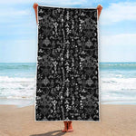 Black And White Mystic Wicca Print Beach Towel