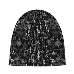 Black And White Mystic Wicca Print Beanie