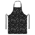Black And White Mystic Wicca Print Bib Apron With Pocket