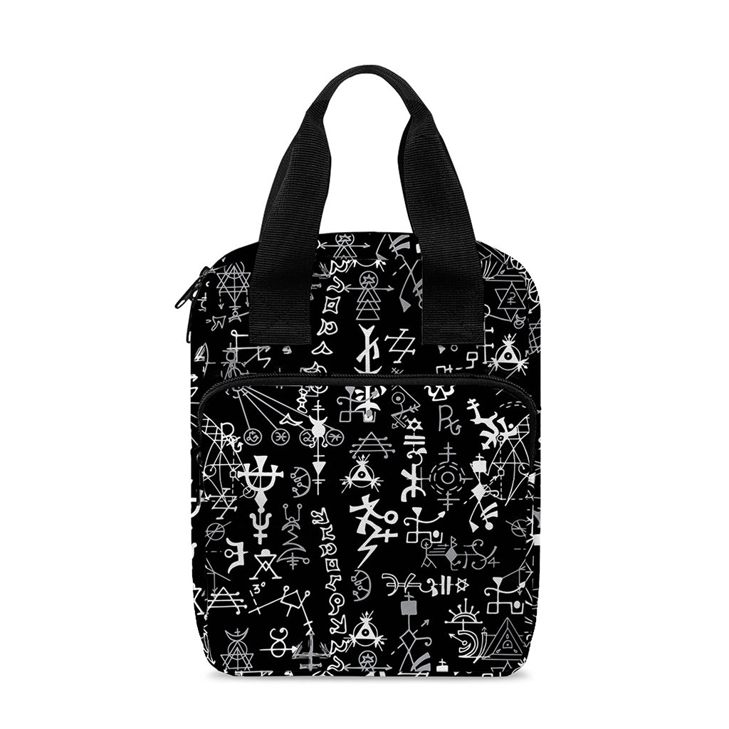 Black And White Mystic Wicca Print Bible Tote Bag