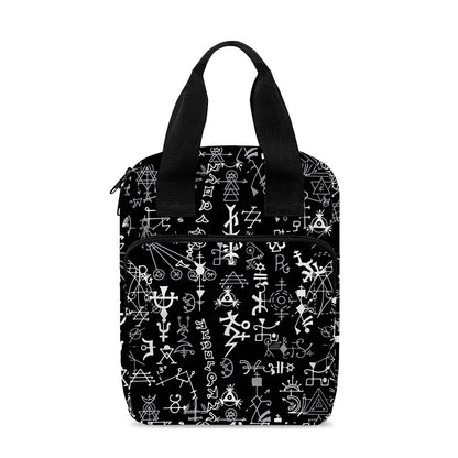 Black And White Mystic Wicca Print Bible Tote Bag