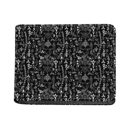 Black And White Mystic Wicca Print Bifold Wallet