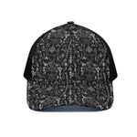 Black And White Mystic Wicca Print Black Mesh Trucker Cap