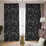 Black And White Mystic Wicca Print Blackout Pencil Pleat Curtains