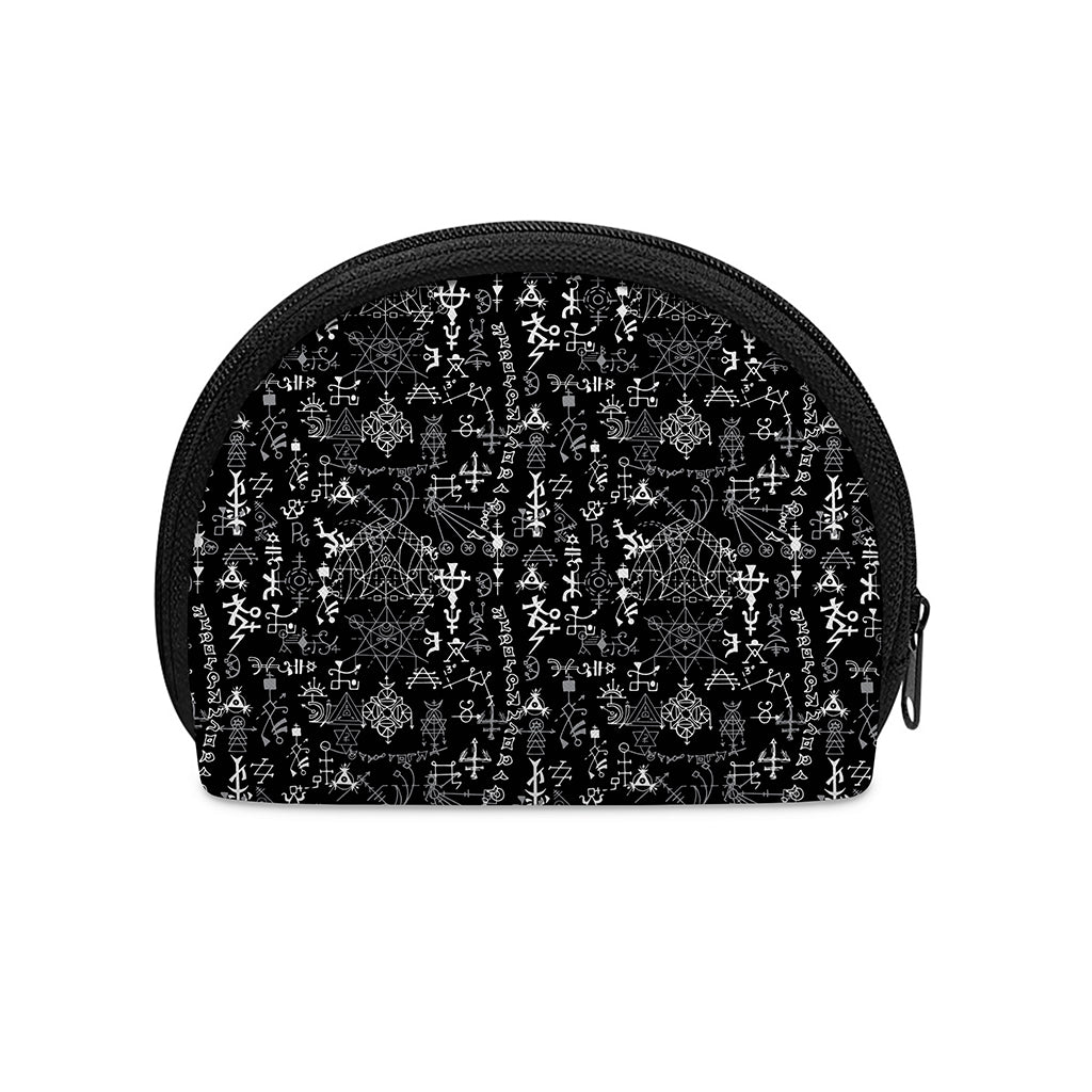 Black And White Mystic Wicca Print Coin Purse