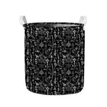 Black And White Mystic Wicca Print Collapsible Laundry Basket