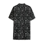 Black And White Mystic Wicca Print Cotton Hawaiian Shirt