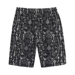 Black And White Mystic Wicca Print Cotton Shorts
