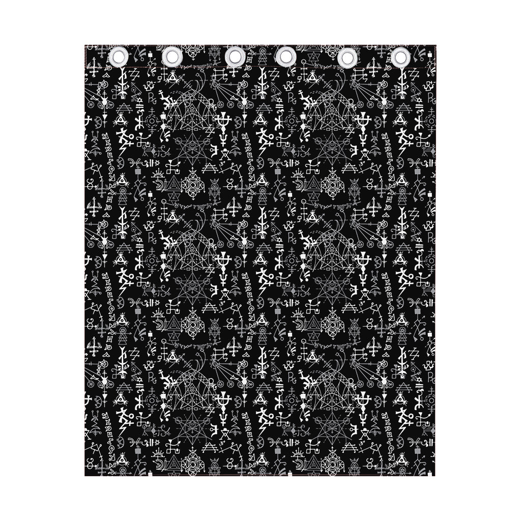 Black And White Mystic Wicca Print Curtain