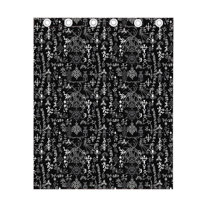 Black And White Mystic Wicca Print Curtain