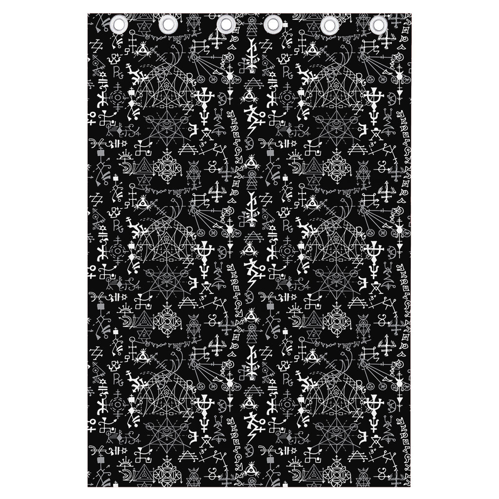 Black And White Mystic Wicca Print Curtain