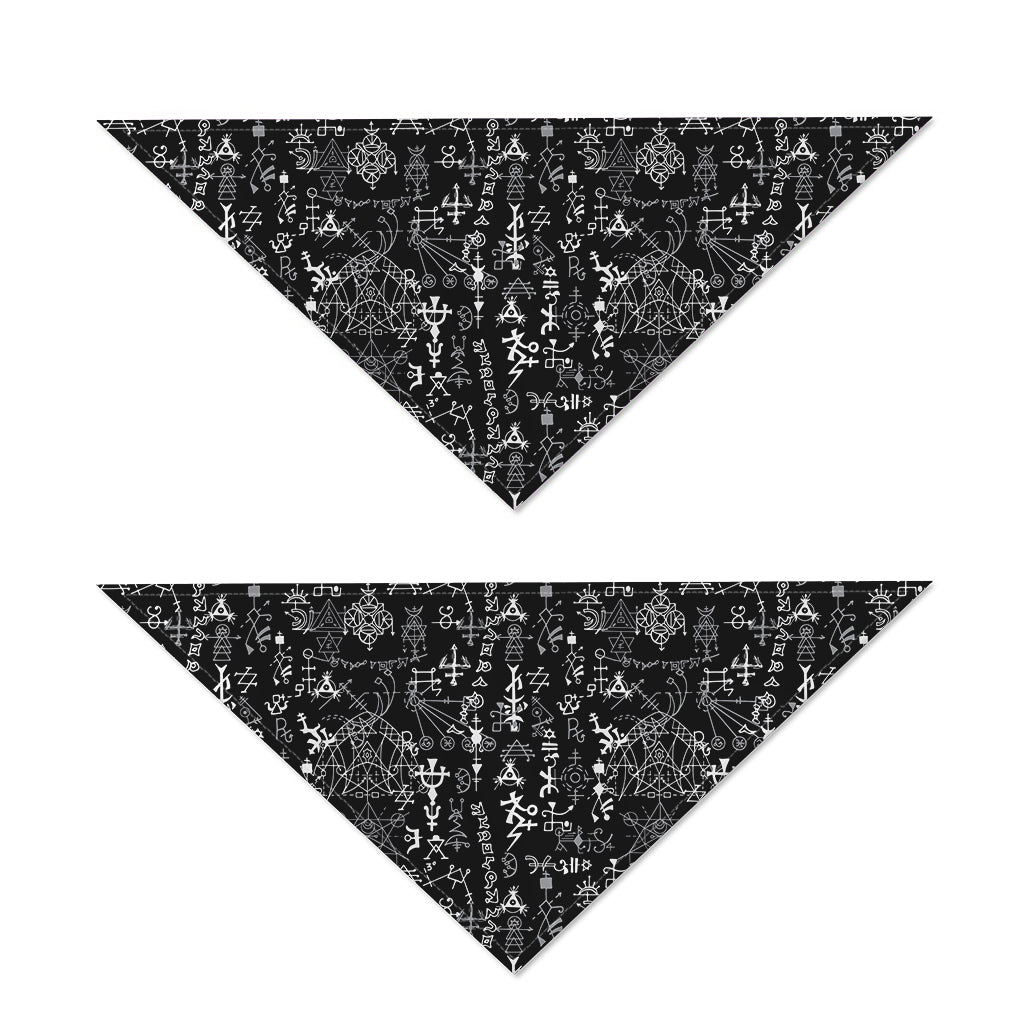 Black And White Mystic Wicca Print Dog Bandana