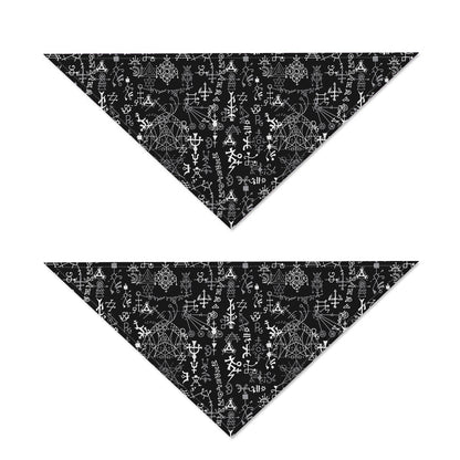 Black And White Mystic Wicca Print Dog Bandana