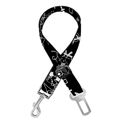 Black And White Mystic Wicca Print Dog Seat Belt