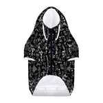 Black And White Mystic Wicca Print Dog Zip Up Hoodie