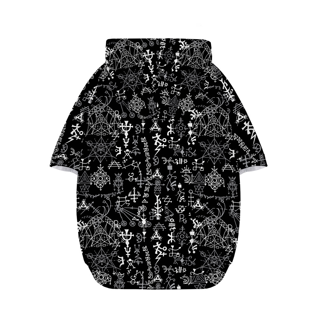 Black And White Mystic Wicca Print Dog Zip Up Hoodie