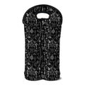 Black And White Mystic Wicca Print Double Neoprene Wine Tote
