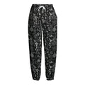 Black And White Mystic Wicca Print Fleece Lined Knit Pants