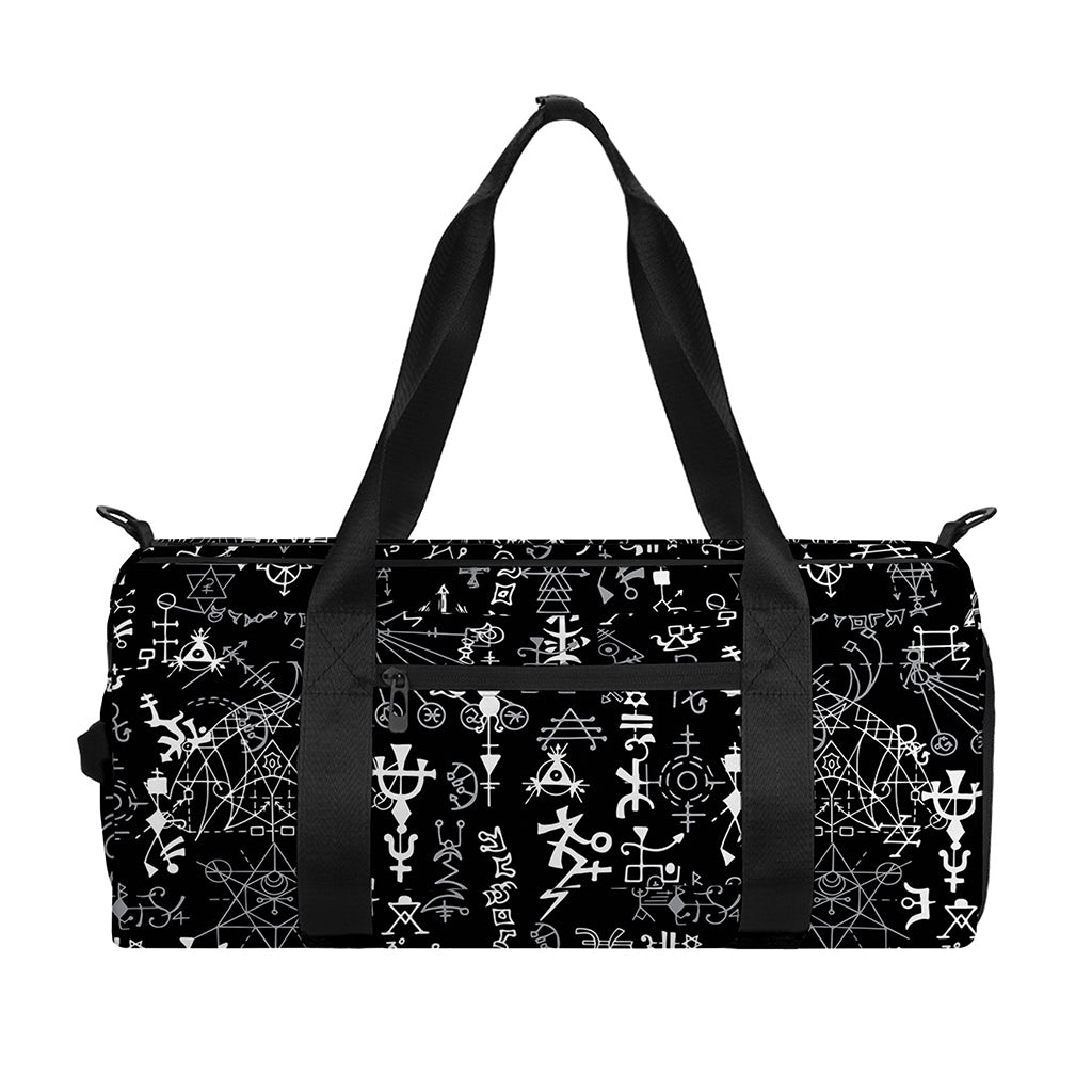 Black And White Mystic Wicca Print Gym Bag