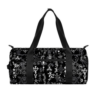 Black And White Mystic Wicca Print Gym Bag