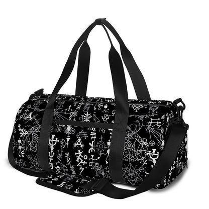 Black And White Mystic Wicca Print Gym Bag