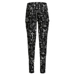 Black And White Mystic Wicca Print High-Waisted Pocket Leggings