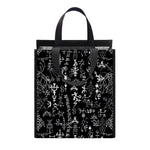 Black And White Mystic Wicca Print Insulated Lunch Tote