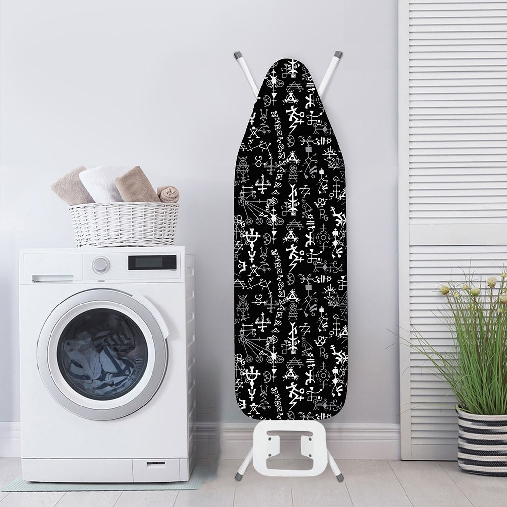 Black And White Mystic Wicca Print Ironing Board Cover