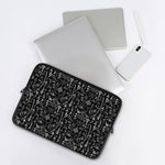 Black And White Mystic Wicca Print Laptop Sleeve