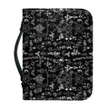 Black And White Mystic Wicca Print Leather Bible Cover