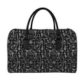 Black And White Mystic Wicca Print Leather Duffel Bag