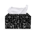 Black And White Mystic Wicca Print Leather Tissue Box Cover