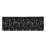 Black And White Mystic Wicca Print Long Kitchen Mat