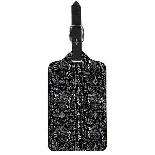 Black And White Mystic Wicca Print Luggage Tag