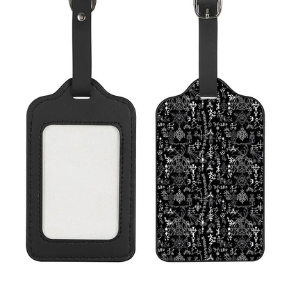 Black And White Mystic Wicca Print Luggage Tag