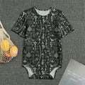 Black And White Mystic Wicca Print Men's Bodysuit