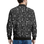 Black And White Mystic Wicca Print Men's Bomber Jacket