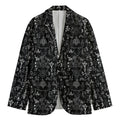 Black And White Mystic Wicca Print Men's Cotton Blazer
