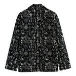 Black And White Mystic Wicca Print Men's Cotton Blazer