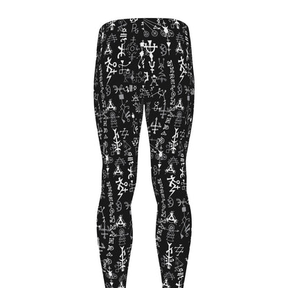 Black And White Mystic Wicca Print Men's leggings