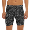 Black And White Mystic Wicca Print Men's Long Boxer Briefs