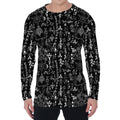 Black And White Mystic Wicca Print Men's Long Sleeve T-Shirt
