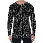 Black And White Mystic Wicca Print Men's Long Sleeve T-Shirt
