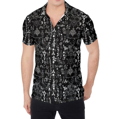 Black And White Mystic Wicca Print Men's Shirt
