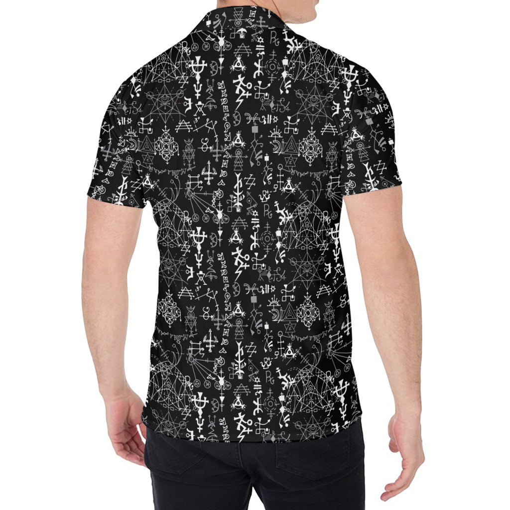 Black And White Mystic Wicca Print Men's Shirt