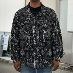 Black And White Mystic Wicca Print Men's Shirt Jacket