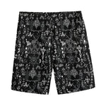 Black And White Mystic Wicca Print Men's Sports Shorts