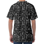 Black And White Mystic Wicca Print Men's Velvet T-Shirt